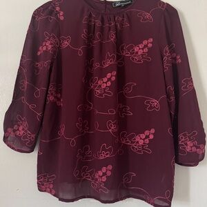 Charming Plum Embroidered Blouse - Women Tops